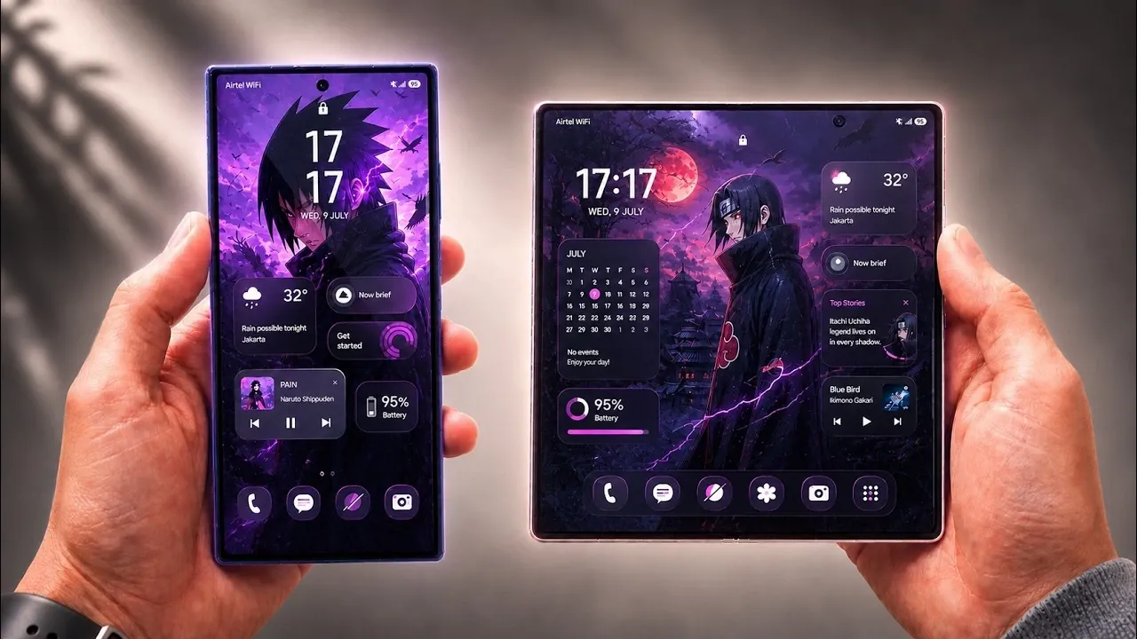 Galaxy Z Fold 8 Wide displaying the new 4:3 tablet style inner screen