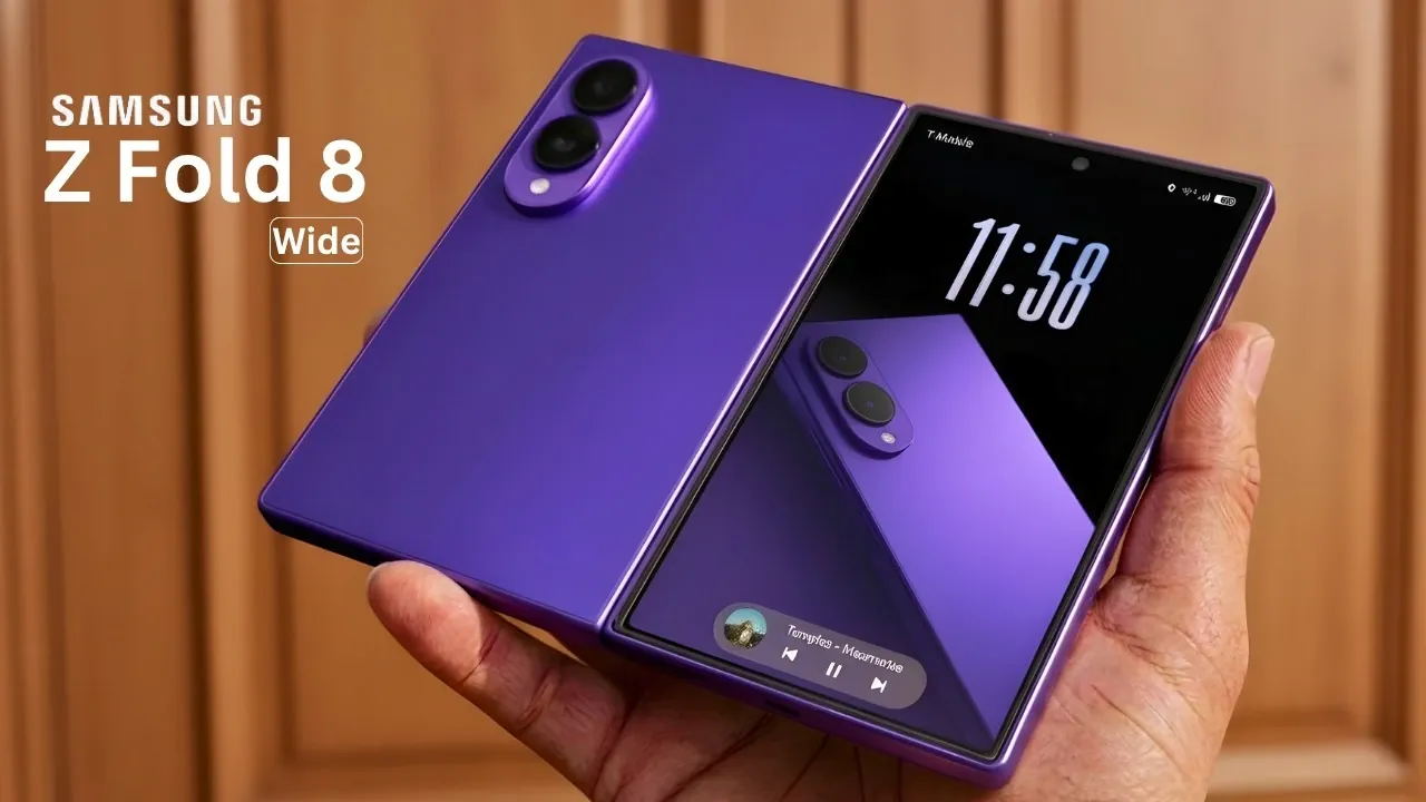 A person using the 7.6-inch inner display of the Galaxy Z Fold 8 Wide for multitasking.