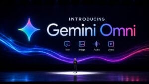 Leaked interface showing the powered by Omni label in the Gemini app