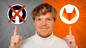 Comparison chart showing GitHub, GitLab, and Bitbucket features.