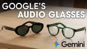 A person wearing Google's high-fashion Gentle Monster XR glasses