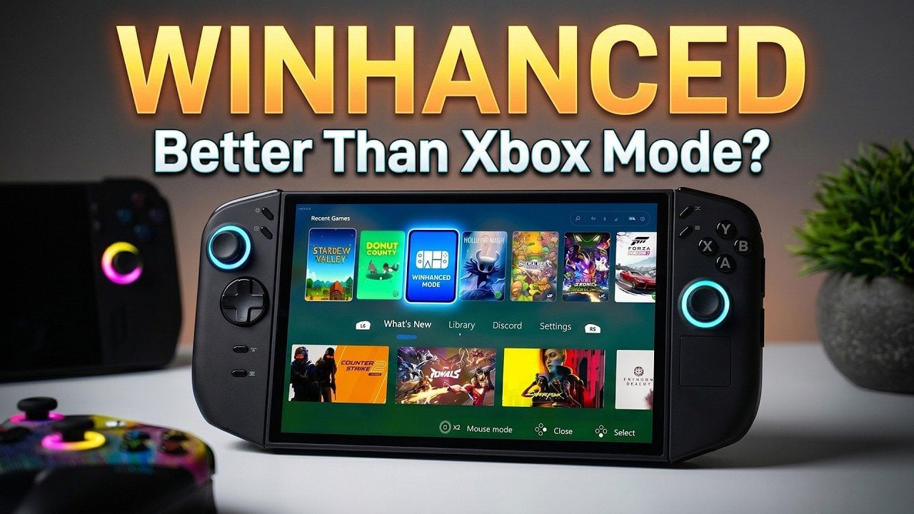 Winhanced running on a Windows handheld gaming PC replacing the Xbox app.