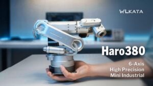 WLKATA Haro380 6-axis mini industrial robot on a desktop