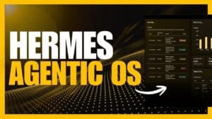 Hermes Agentic OS interface managing multiple autonomous AI tasks.
