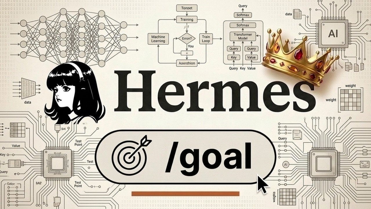 Hermes agent dashboard showing the new goal feature automating tasks