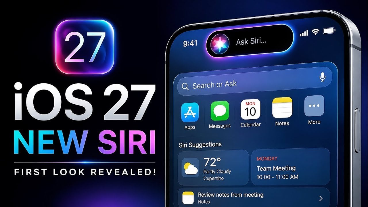 The redesigned Siri interface integrated into the iPhone Dynamic Island.