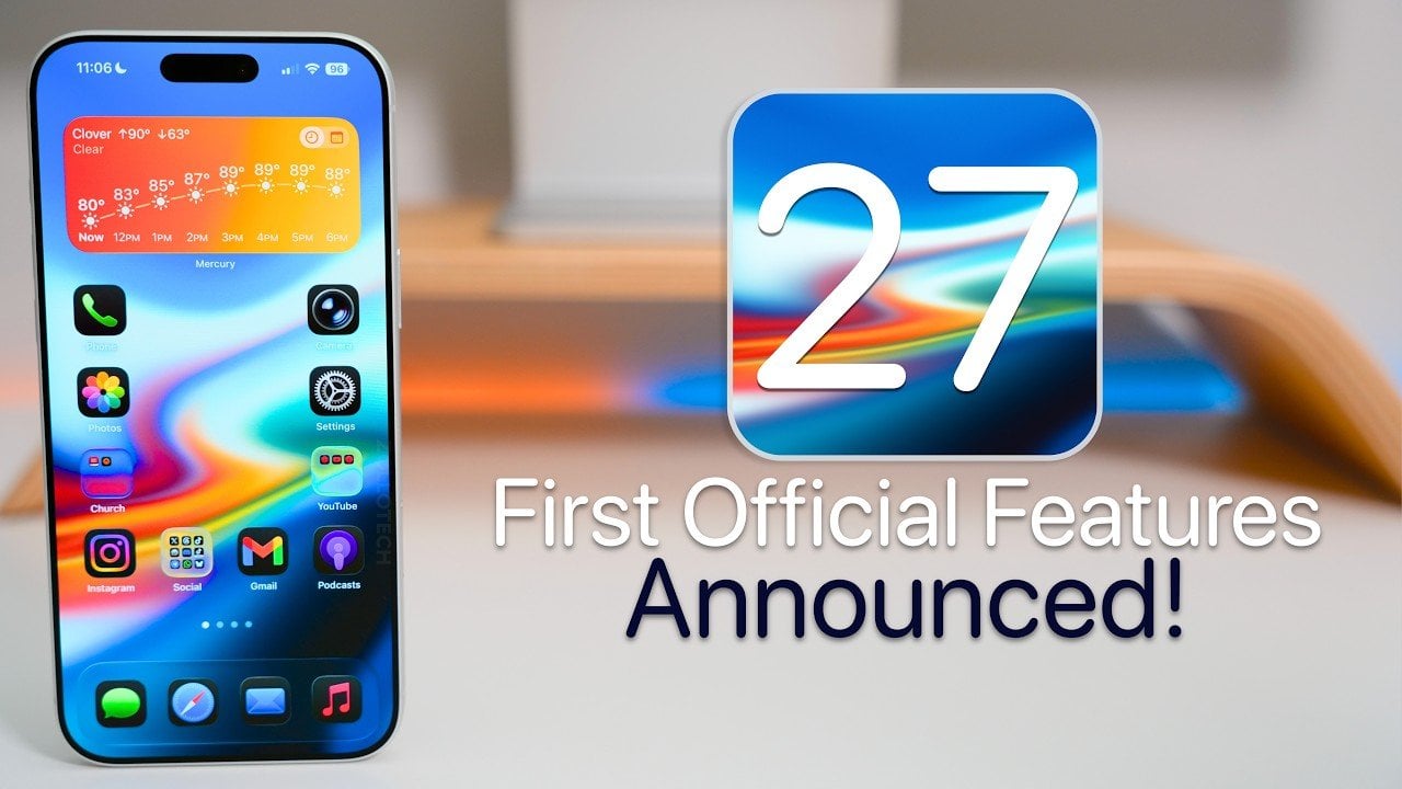 The official iOS 27 update screen on an iPhone