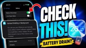 Battery drain chart displaying screen time and background activity