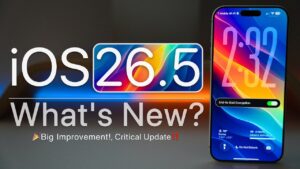 The iOS 26.5 software update screen on an iPhone
