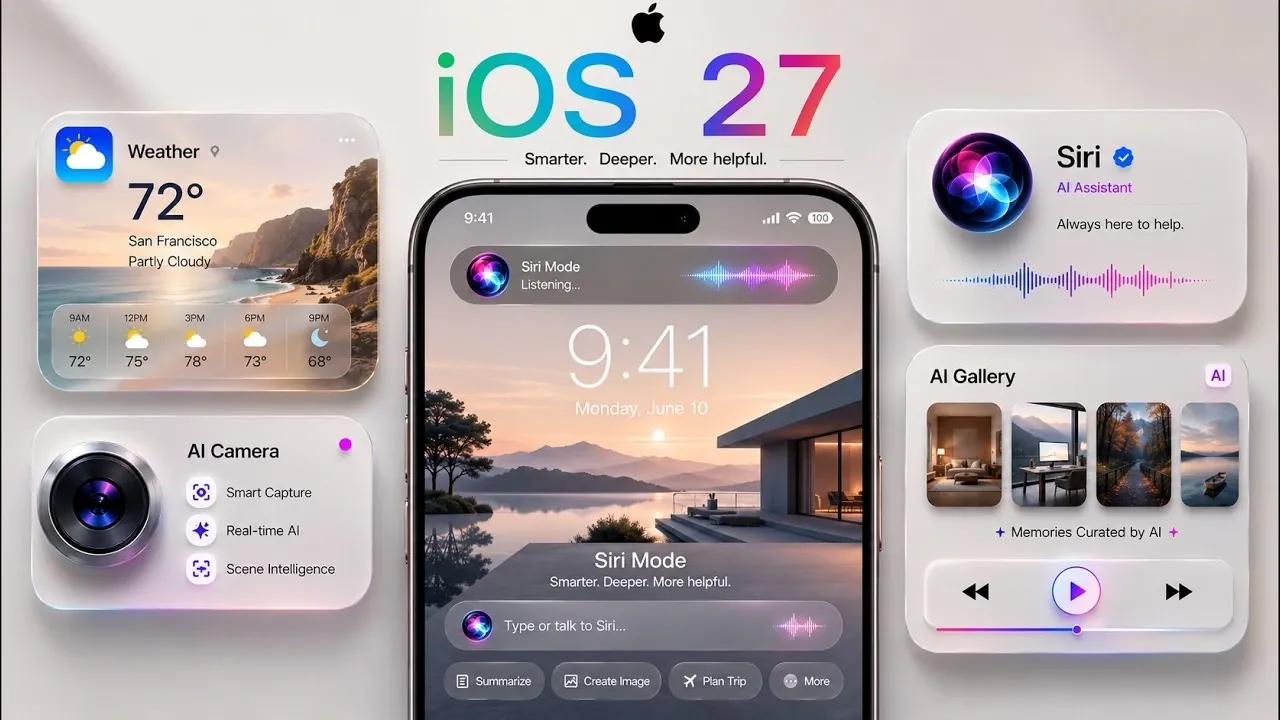 Apple iOS 27 update screen displayed on an iPhone