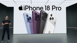 Close up of the new Apple custom 5G modem inside an iPhone 18 Pro