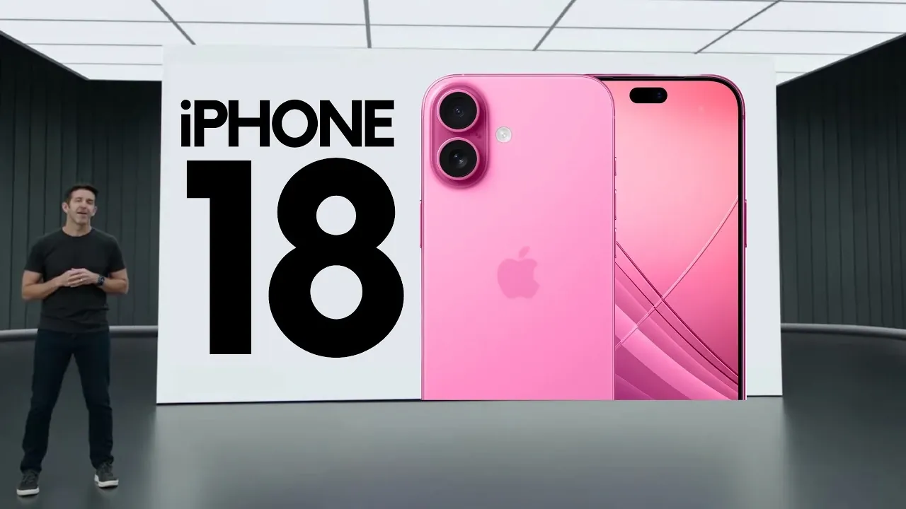 Graphic showing an A20 chip with fewer GPU cores, suggesting slightly reduced iPhone 18 performance.