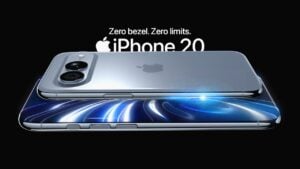 Front view of the bezel-less iPhone 20 display