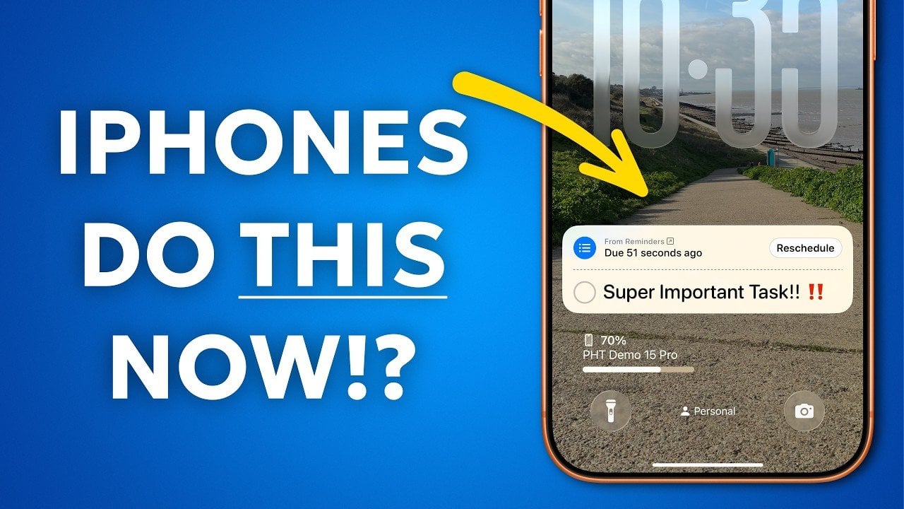 A close-up of the iPhone Action Button being pressed.