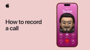 The call recording button on an active iPhone call screen