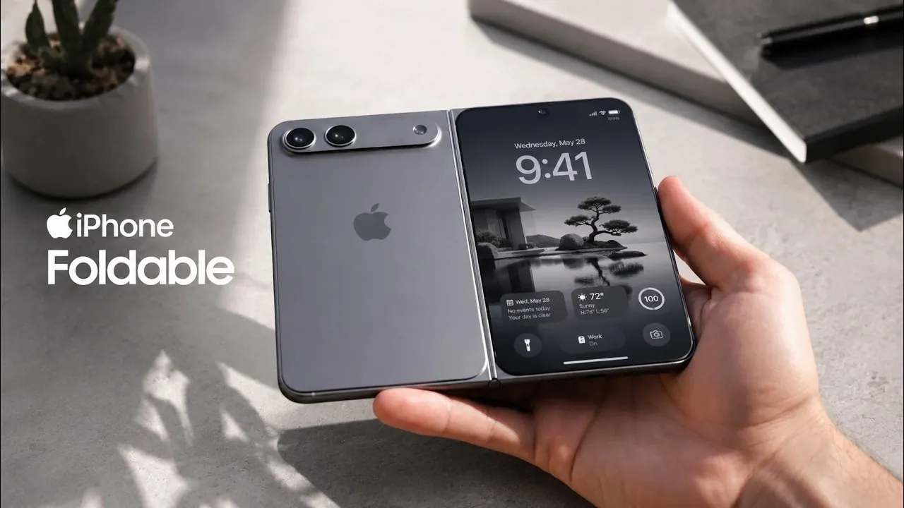 Close up of the 3D printed hinge on the foldable iPhone