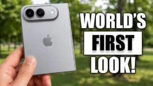 Leaked mockup of the foldable iPhone Ultra showing the titanium hinge