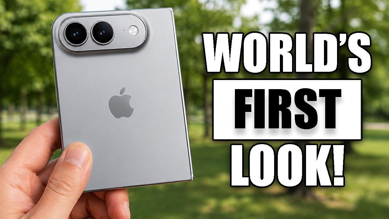 Leaked mockup of the foldable iPhone Ultra showing the titanium hinge