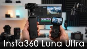 Creator using the Insta360 Luna Ultra for vlogging