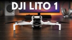 DJI Lito 1 capturing 4K60 video over a scenic landscape.