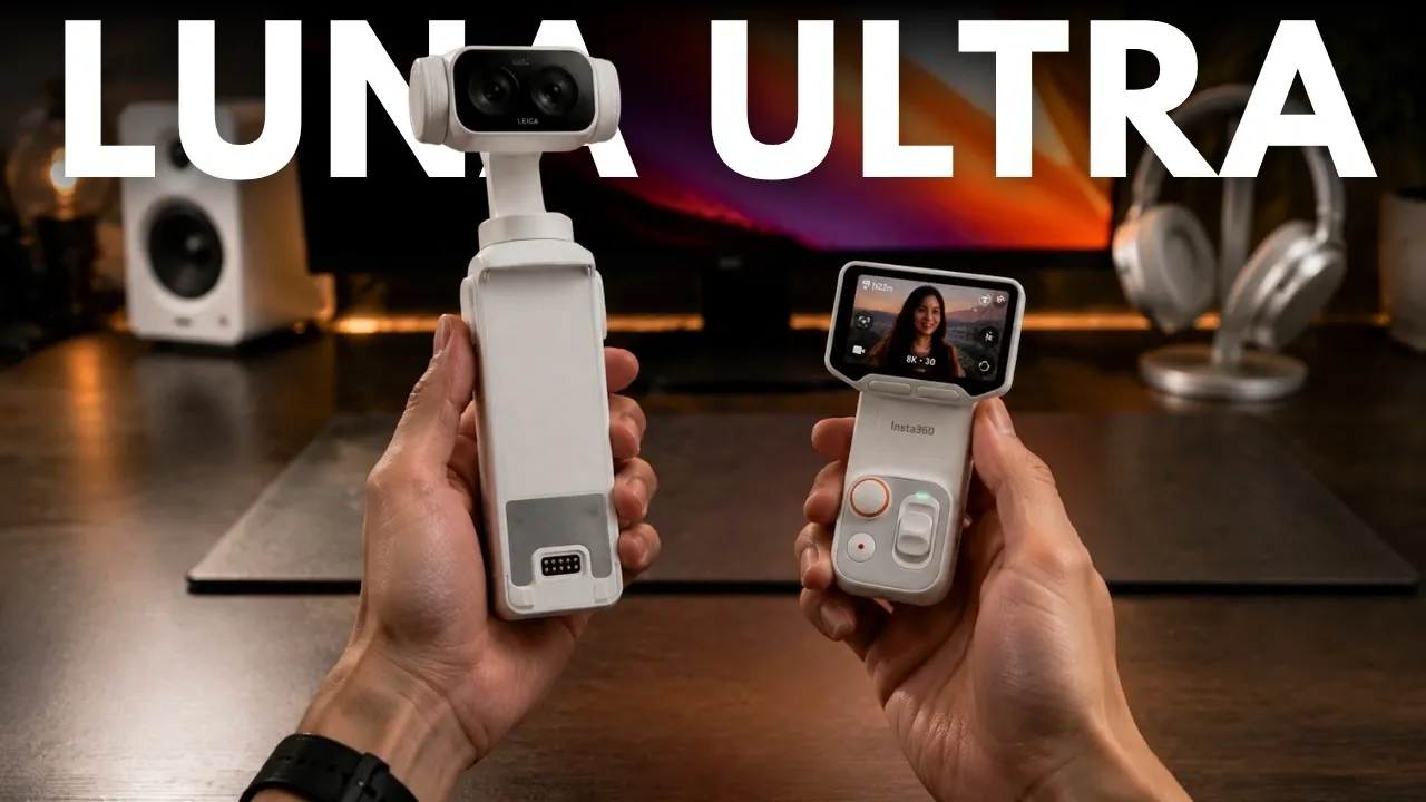 The Insta360 Luna Ultra displaying its detachable wireless screen.