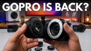 Professional creator using the GoPro Mission One for documentary filming.