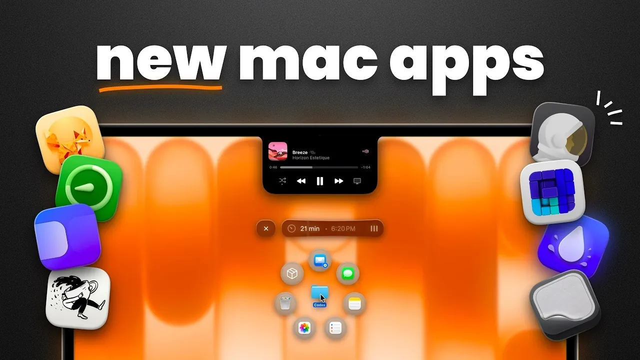 A collection of new Mac productivity app icons on a desktop