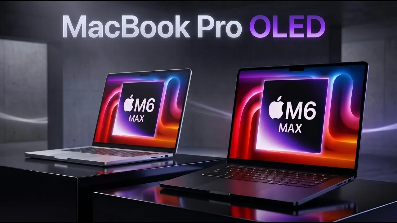 Leaked design of the upcoming OLED MacBook Pro M6