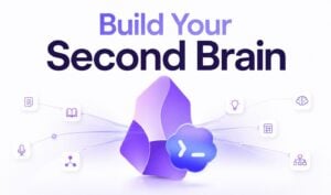 Obsidian interface displaying a connected second brain knowledge graph