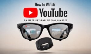 Meta Ray-Ban display glasses showing the new YouTube integration interface.