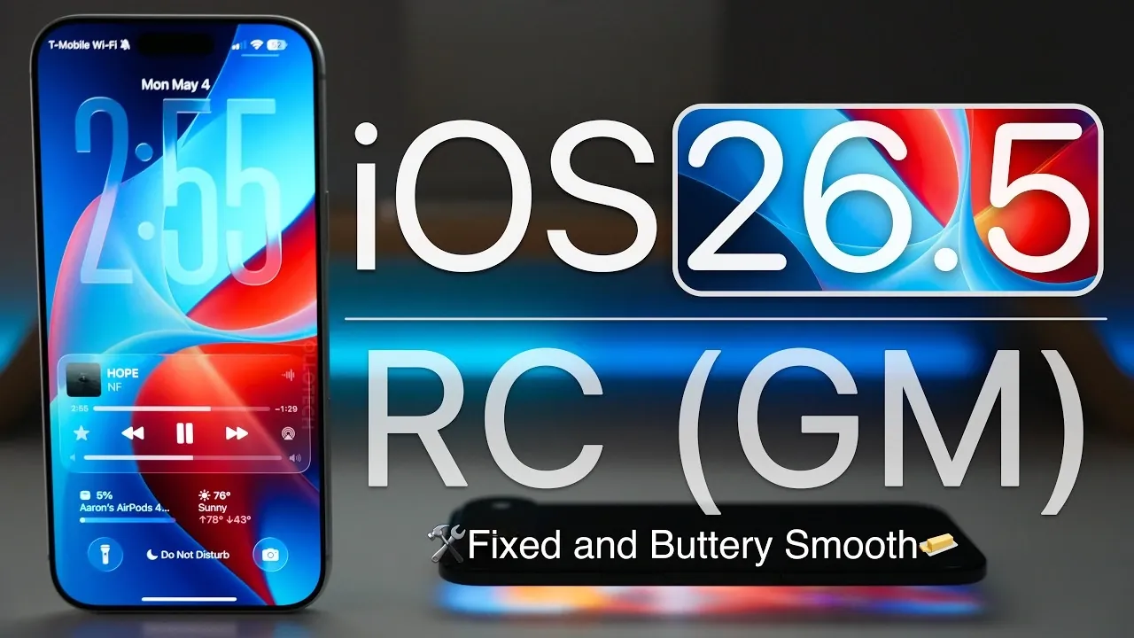 Apple Maps search panel showing new glyph icons, nearby suggestions, and a refreshed results layout in iOS 26.5 RC.