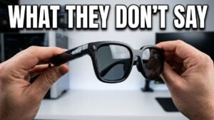 Front view of the lightweight Rokid AI smart glasses