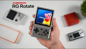 Playing a retro game on the Anbernic RG Rotate 720p display