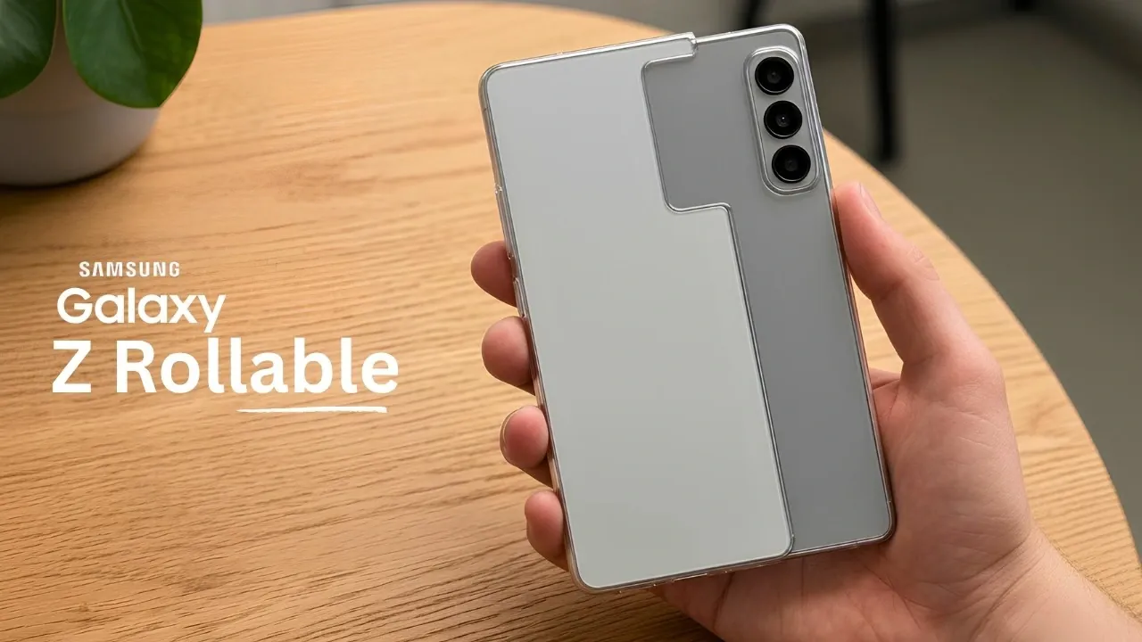 Samsung rollable smartphone concept demonstrating the extending screen mechanism