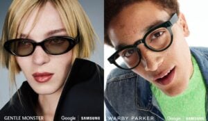 Person wearing Samsung AI smart glasses