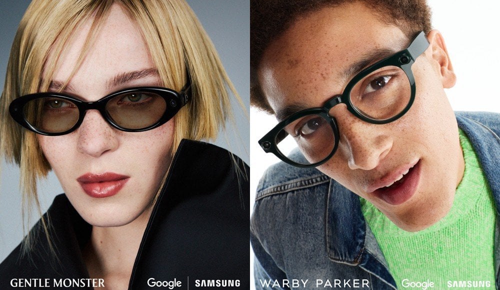 Person wearing Samsung AI smart glasses