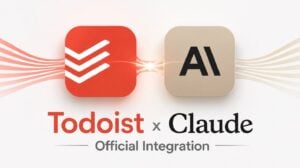 Todoist interface showing the new official Claude integration setup