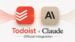 Todoist interface showing the new official Claude integration setup