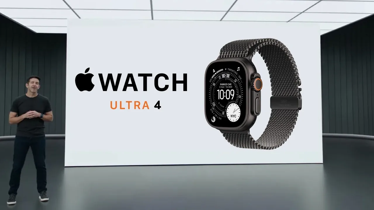 Titanium casing of the redesigned Apple Watch Ultra 4