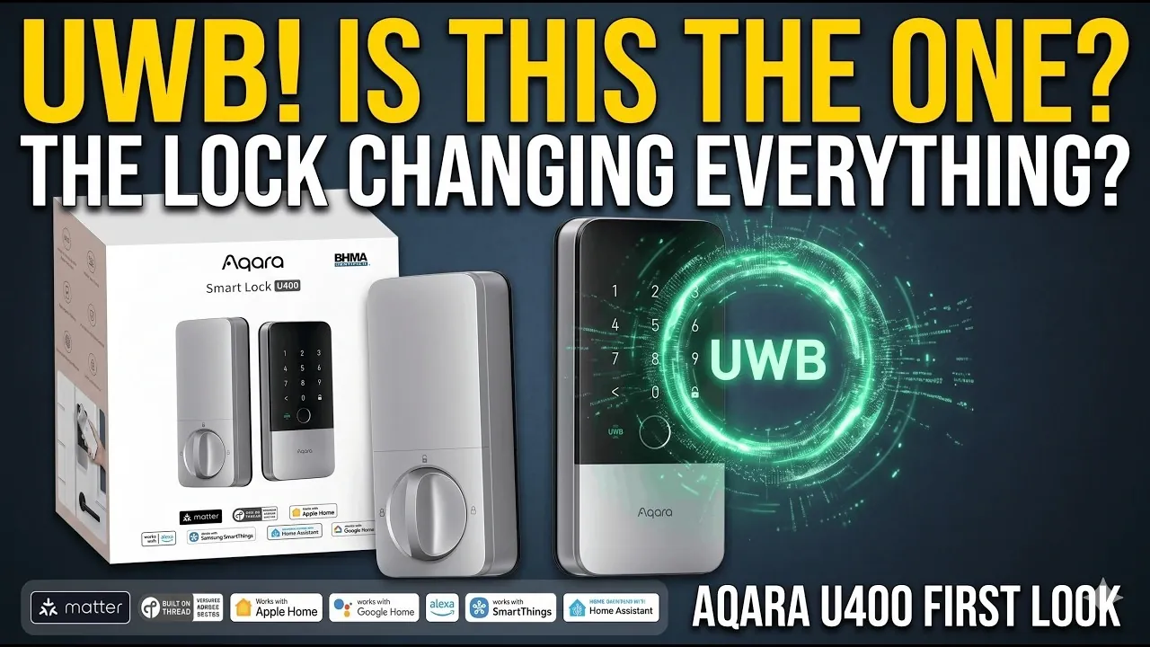 Aqara U400 smart lock installed on a modern front door