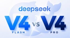 Performance comparison chart between DeepSeek V4 Pro and Flash editions.