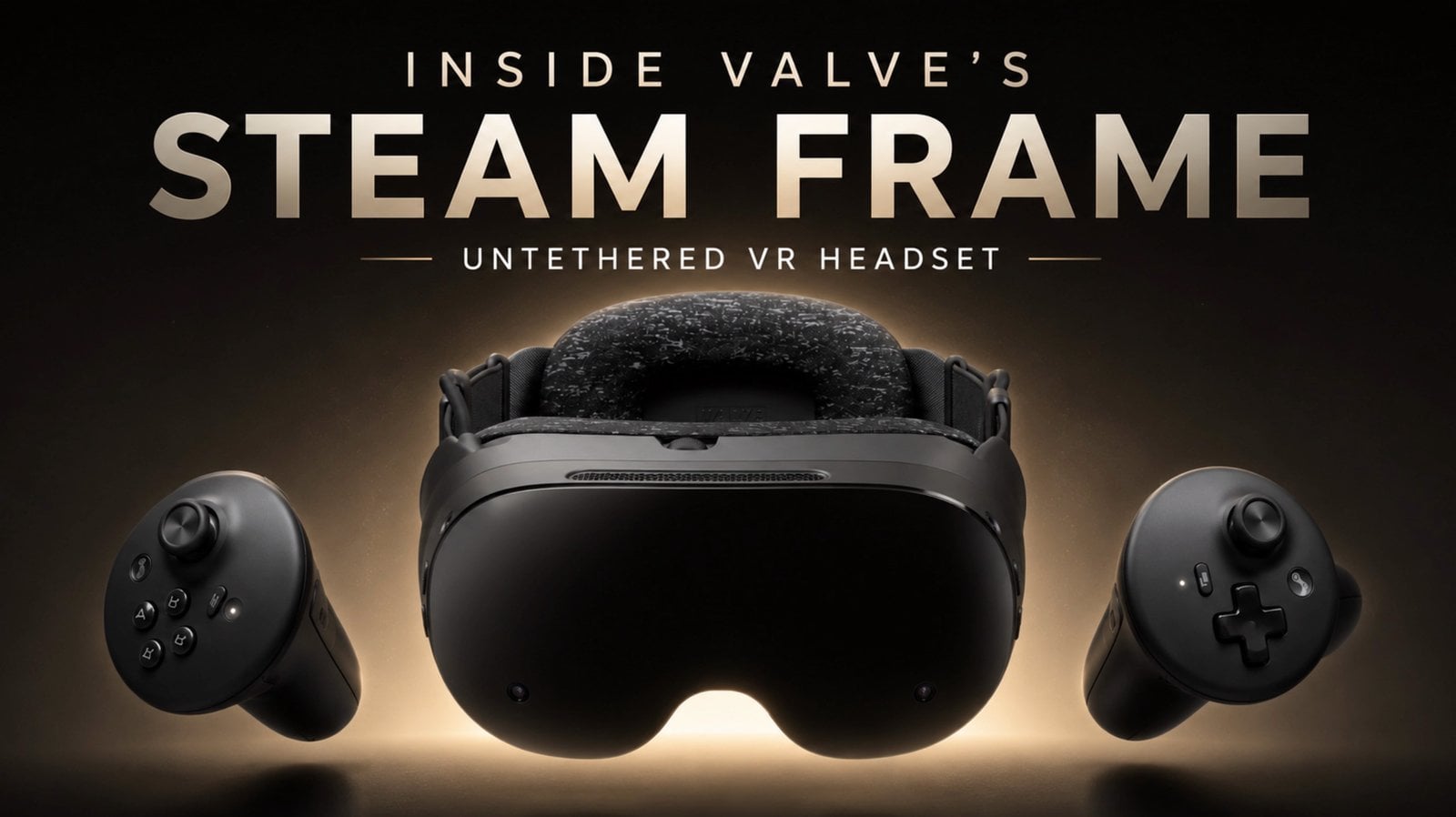 Steam Frame VR headset prototype showing standalone design