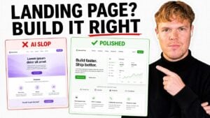 A developer vibe coding a modern landing page interface