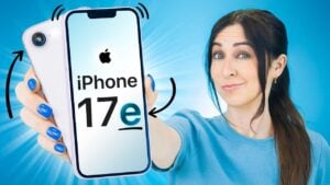 Close up of the iPhone 17e camera lens and visual intelligence interface