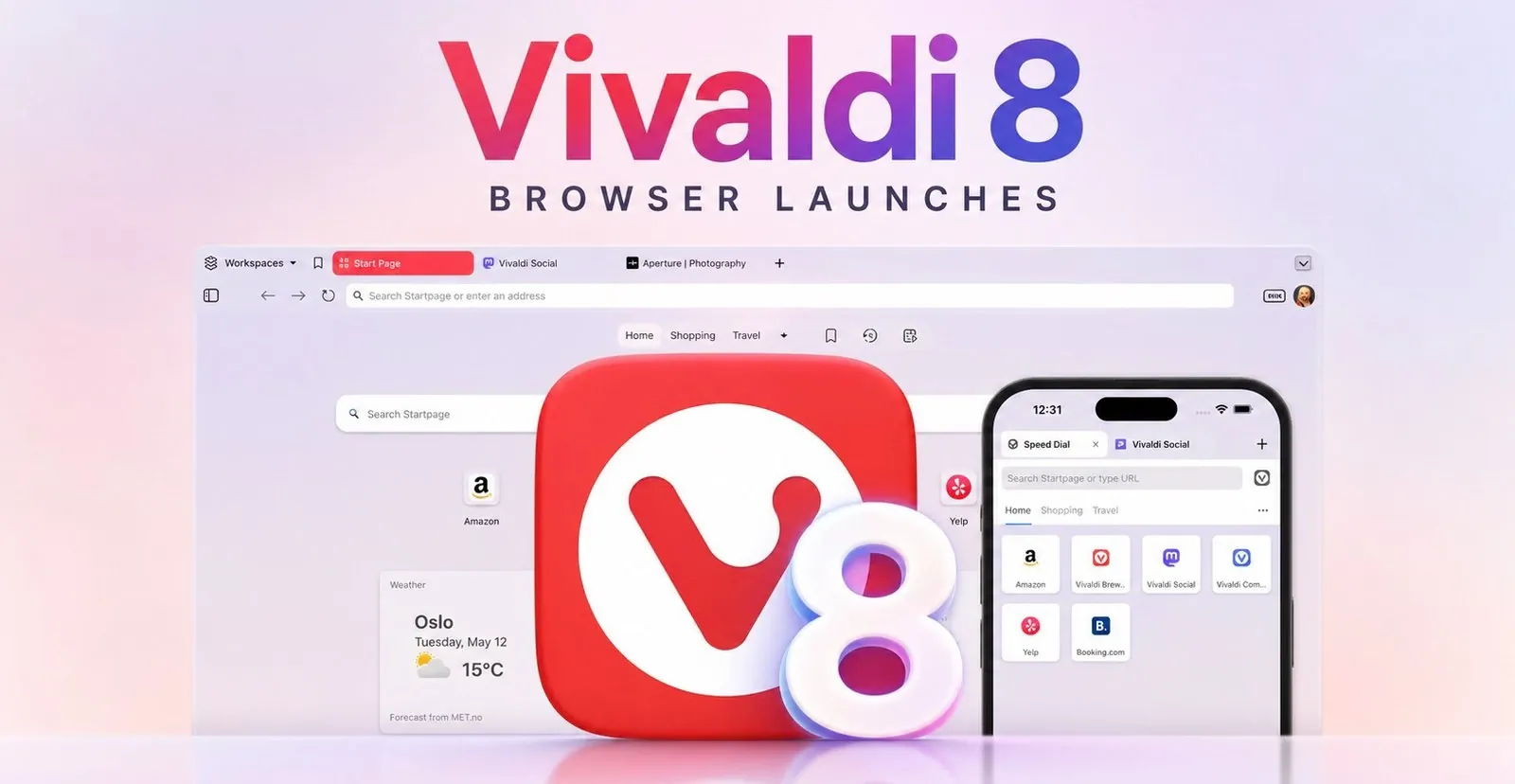Six preset layout options available in the Vivaldi 8 update
