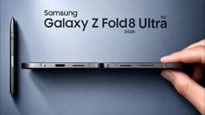 Front view of the Samsung Galaxy Z Fold 8 Ultra showing the wider outer display