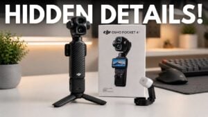 Vlogger using the DJI Pocket 4P ActiveTrack 8.0 feature outdoors