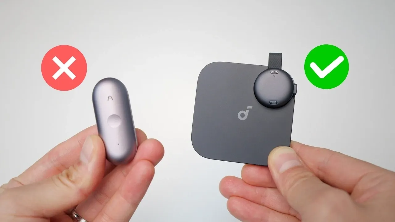 Anker Soundcore Work AI voice recorder attached to a shirt