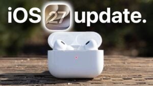 Person adjusting AirPods Pro settings for the new audio features