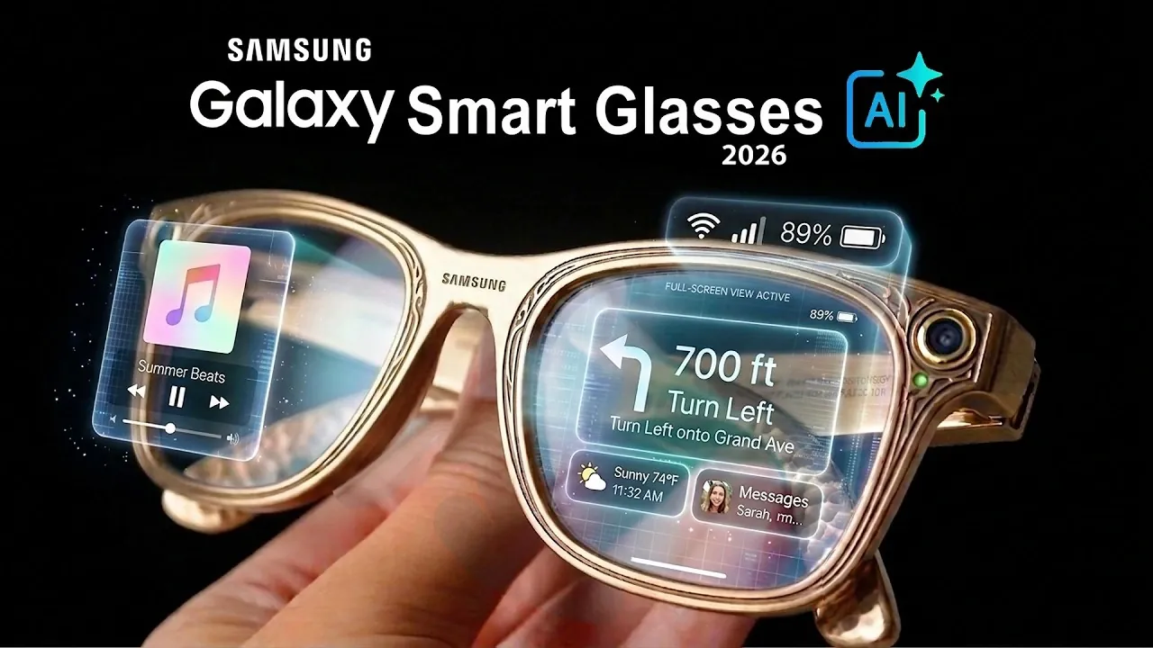 Samsung AR smart glasses prototype displaying live translation overlays